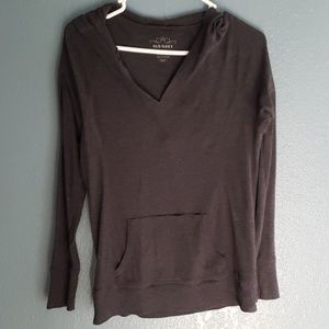 Gray hooded long sleeve